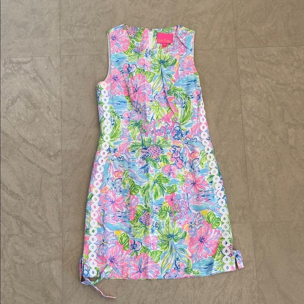 Lilly Pulitzer Tropical Print Dress in Pink and Green